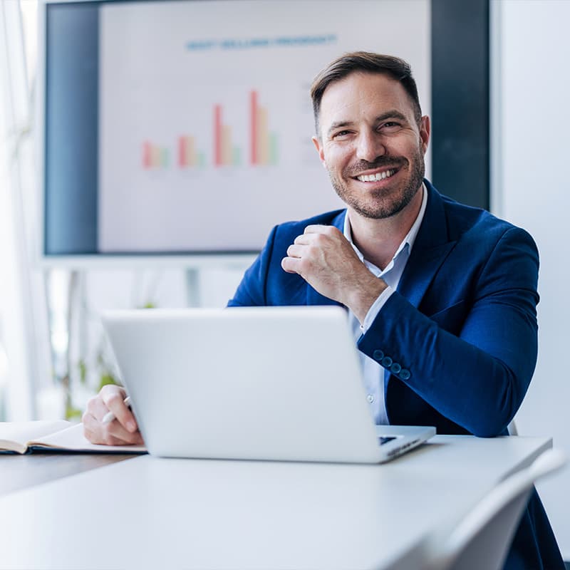 Professional man smiling with confidence