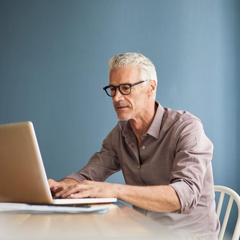 man working remotely