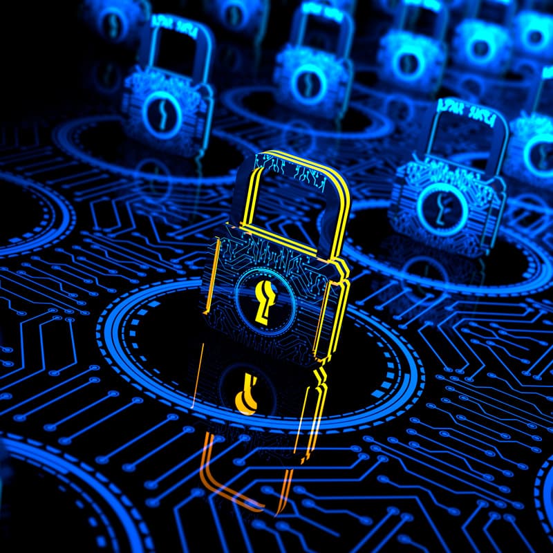 illustration of a padlock in data