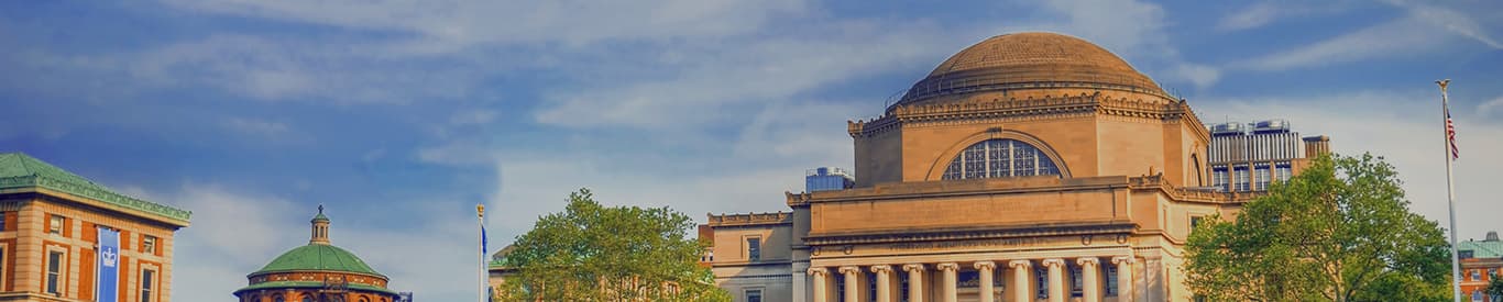 University building with blue skies in background