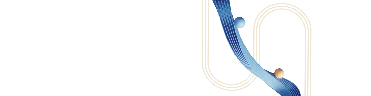 Small light blue and yellow balls moving through light blue lines depicting workflow efficiency