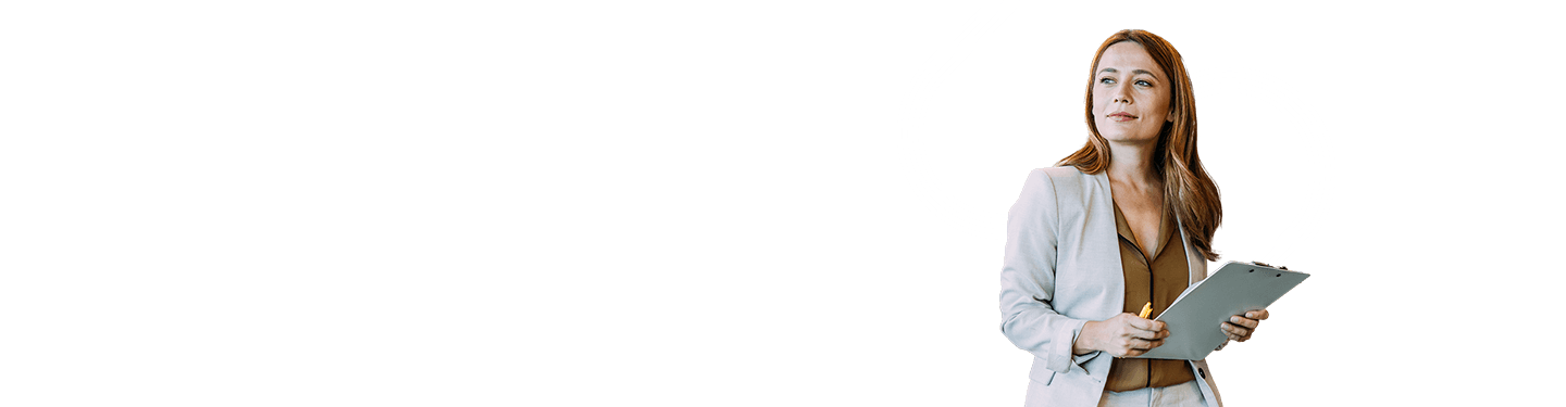 A businesswoman in white jacket reading a report on Quocirca naming Ricoh a Leader in its Managed Print Services, 2025